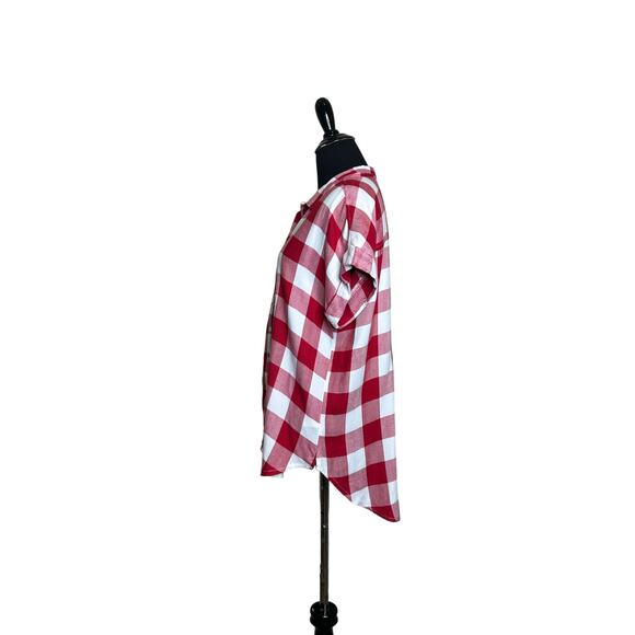 Alexander Jordan red plaid short sleeves button shirt size M - Picture 7 of 13